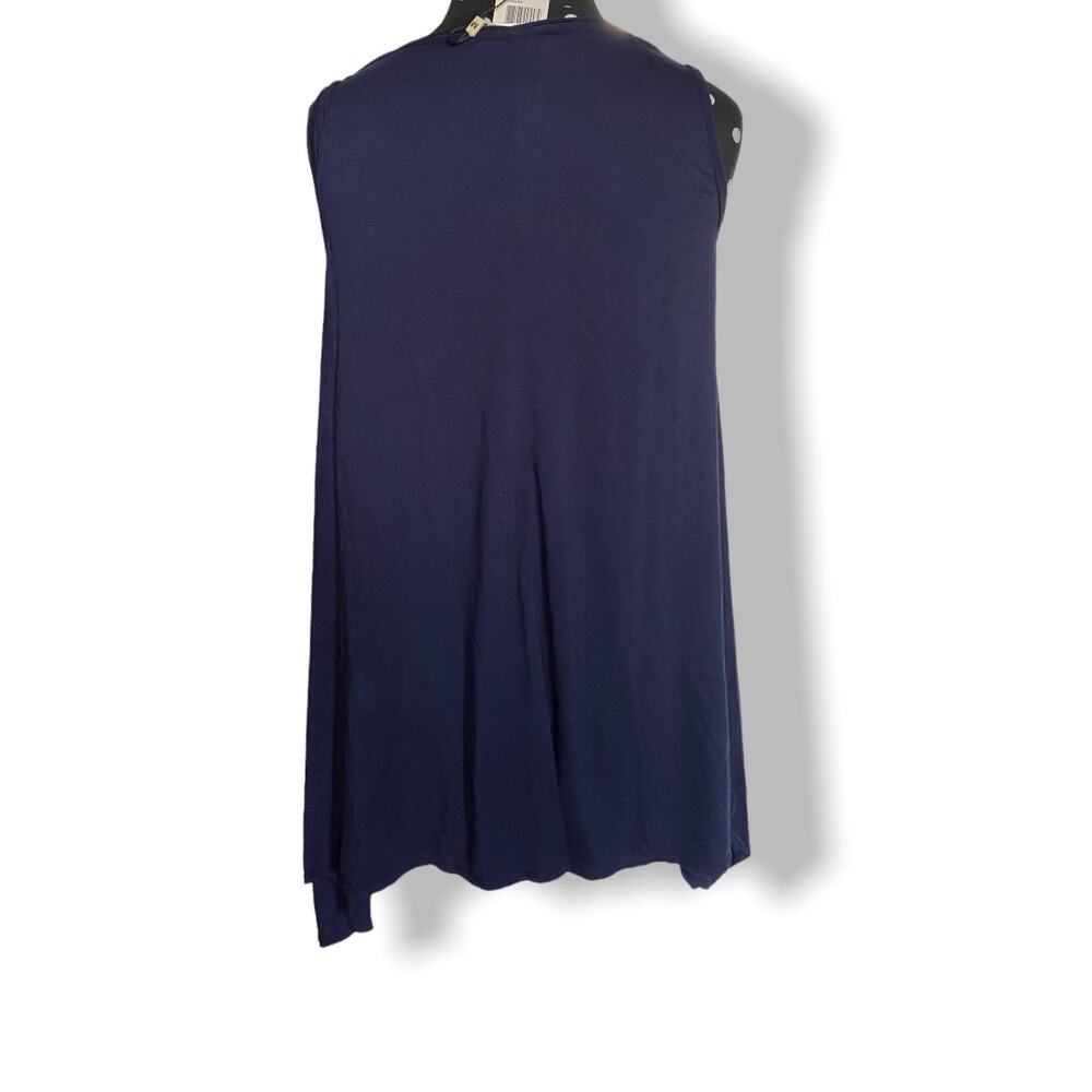Sophie Max Womens Tank Top Size XS Germaine Trapeze Navy Blue Swing NEW - Picture 4 of 11